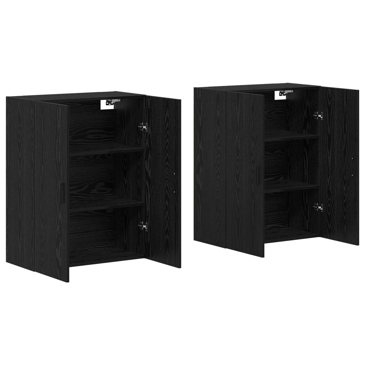 Spintos 2 vnt Juodas 69,5x34x180 cm Inžinerinis medis