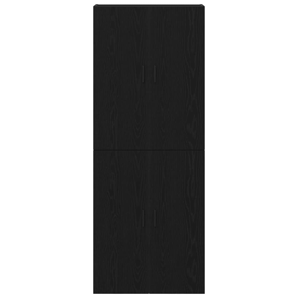 Spintos 2 vnt Juodas 69,5x34x180 cm Inžinerinis medis