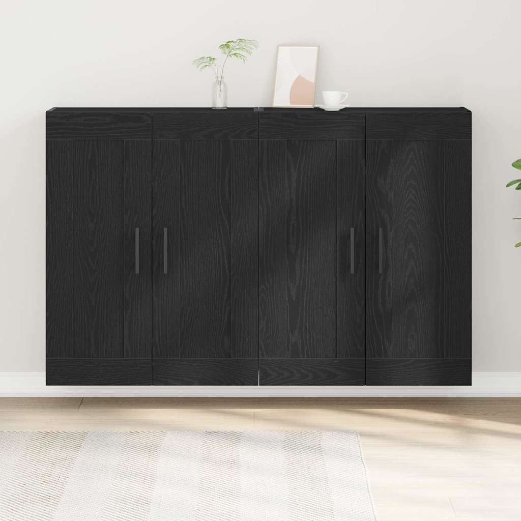 Wall-mounted cabinets 2 pcs Black oak Engineered wood
