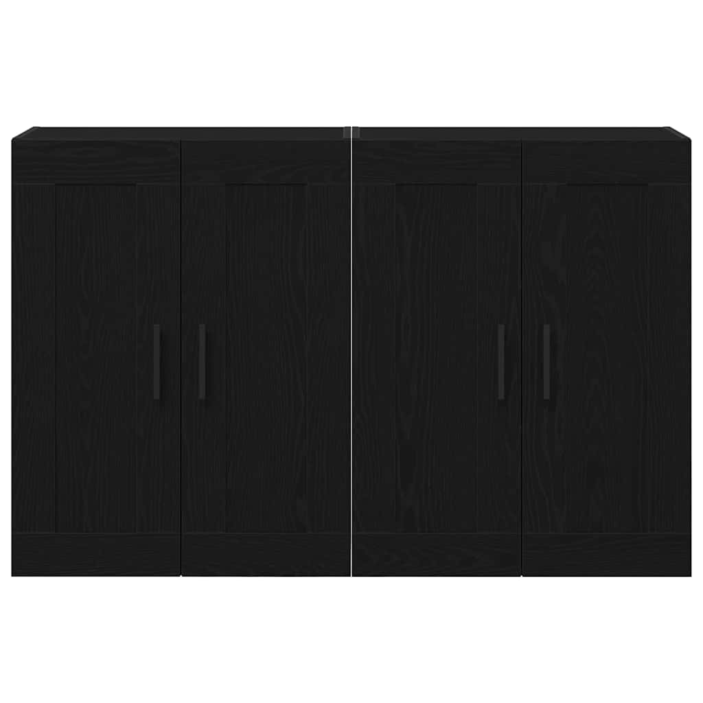 Wall-mounted cabinets 2 pcs Black oak Engineered wood