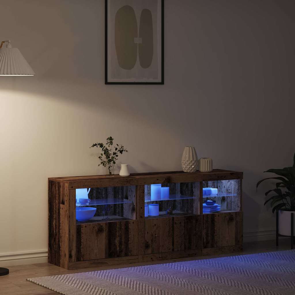 LED bufete "Vecais koks" 162 x 37 x 67 cm Apstrādāta koksne