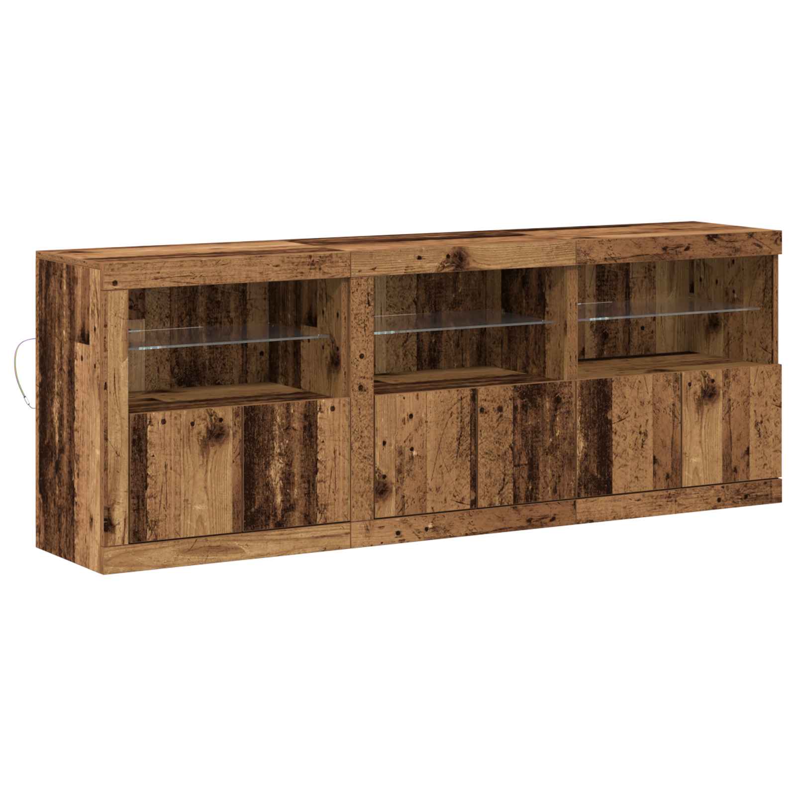 LED Bufetas Senovinis medis 181 x 37 x 67 cm Apdirbta mediena