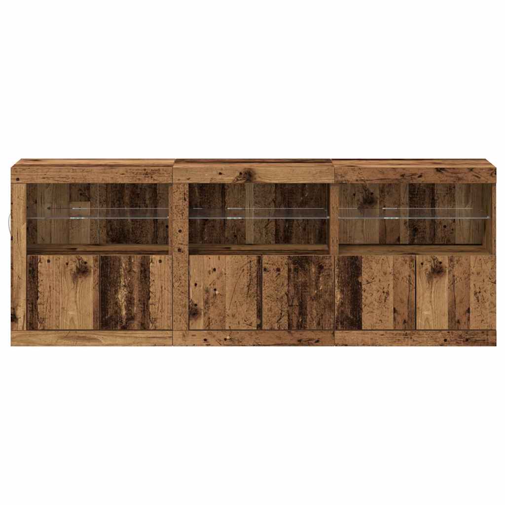 LED Bufetas Senovinis medis 181 x 37 x 67 cm Apdirbta mediena