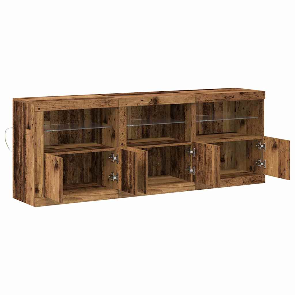 LED Bufetas Senovinis medis 181 x 37 x 67 cm Apdirbta mediena