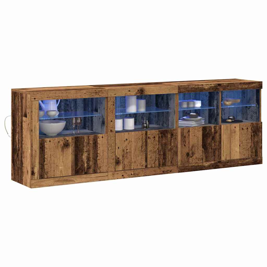 LED Bufetas Senas medis 202 x 37 x 67 cm Apdirbta mediena