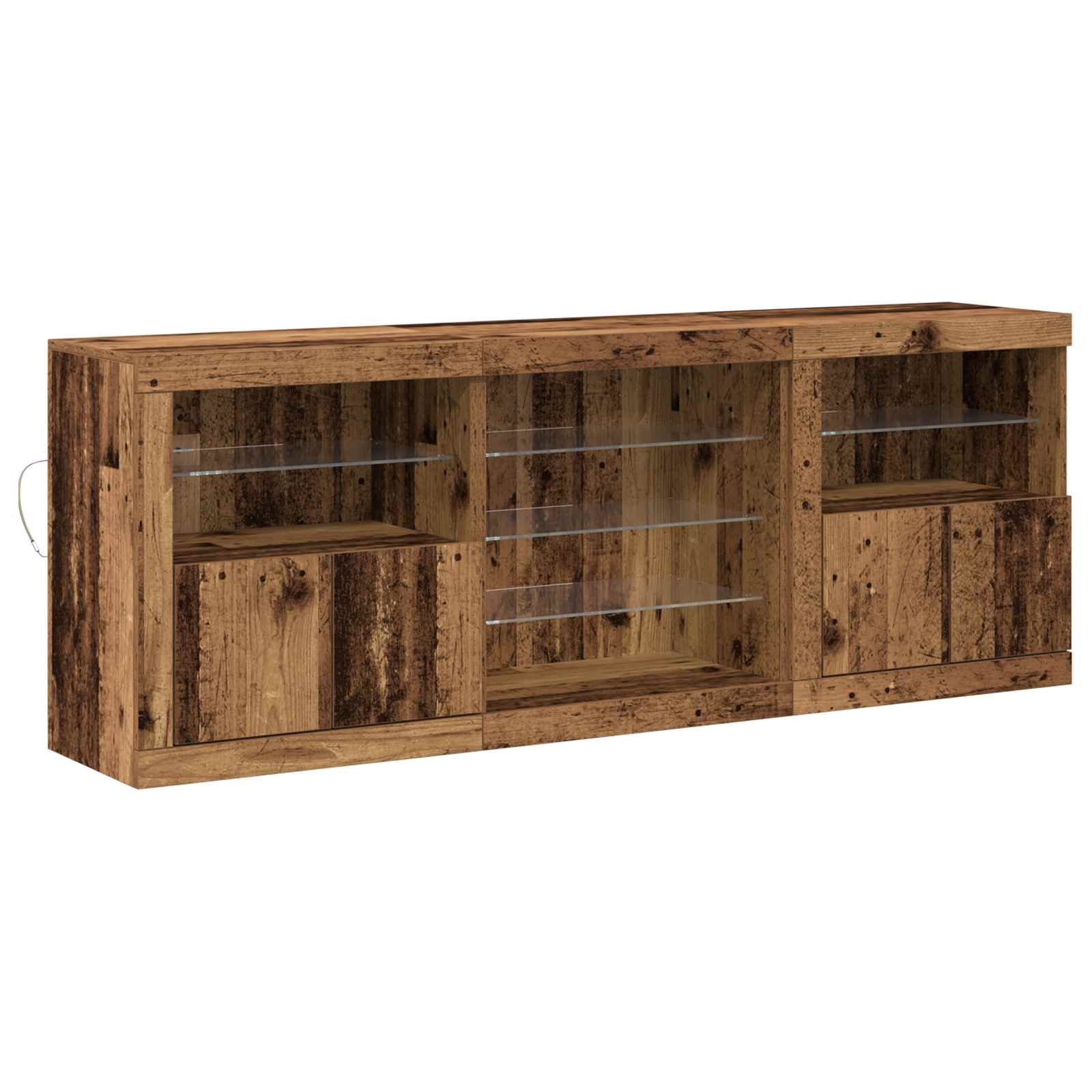 LED Bufetas Senas medis 181,5 x 37 x 67 cm Apdirbta mediena