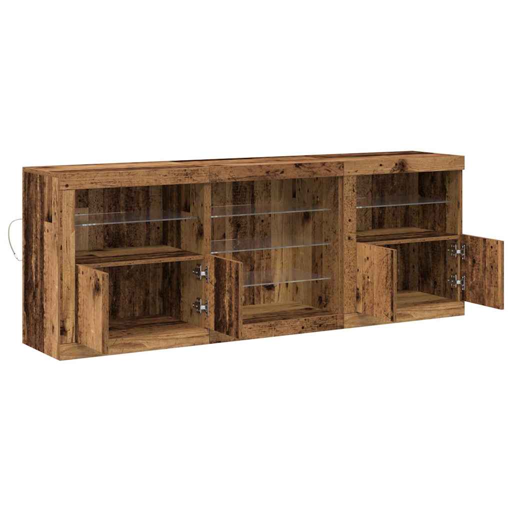 LED Bufetas Senas medis 181,5 x 37 x 67 cm Apdirbta mediena