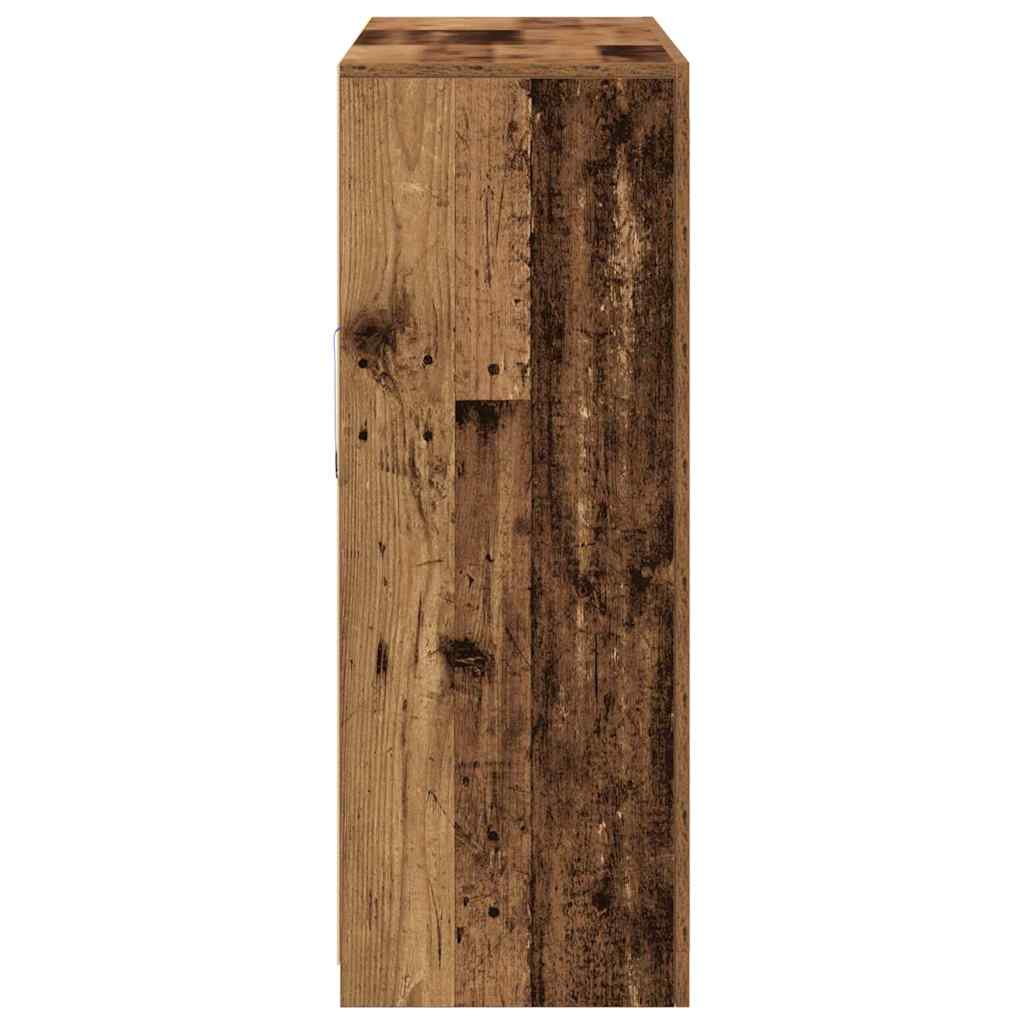 Half-Stand with LED Lights Old Wood 123x37x100 cm Engineered Wood