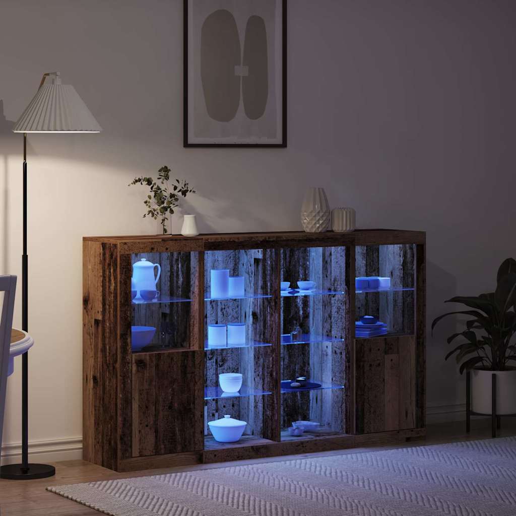 Sekcija su LED Šviesomis Sena Medinė 163x37x100 cm inžinerinė mediena