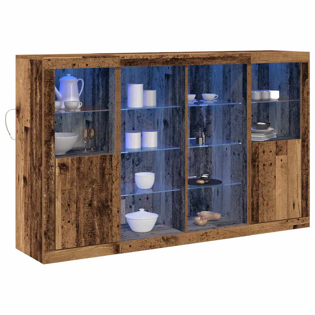 Sekcija su LED Šviesomis Sena Medinė 163x37x100 cm inžinerinė mediena