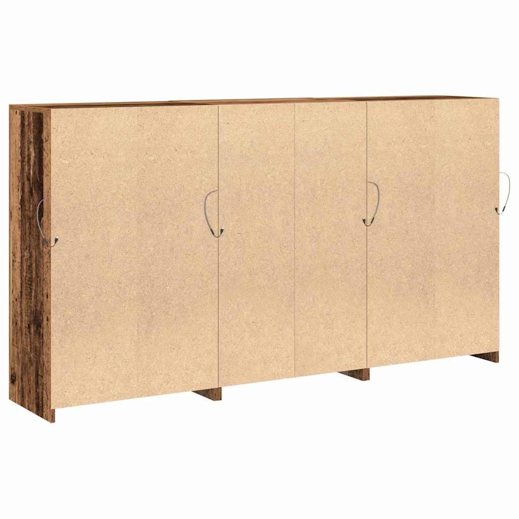 šoninė spinta su LED šviesomis, senas medis 181.5x37x100 cm, inžinerinė mediena