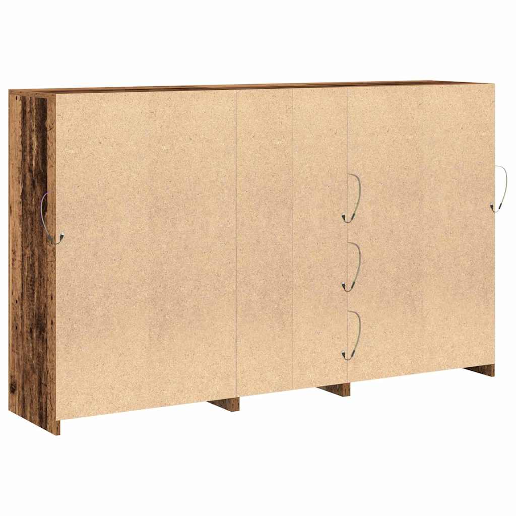 Sānu kumode ar LED gaismām Antīka koka 162x37x100 cm Pārstrādāta koksne