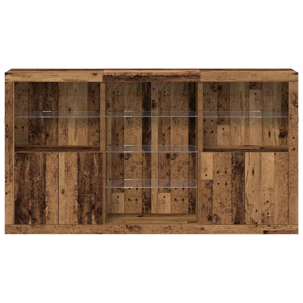 Sideboard with LED Lights Old Trees Design 181.5x37x100 cm Engineered Wood