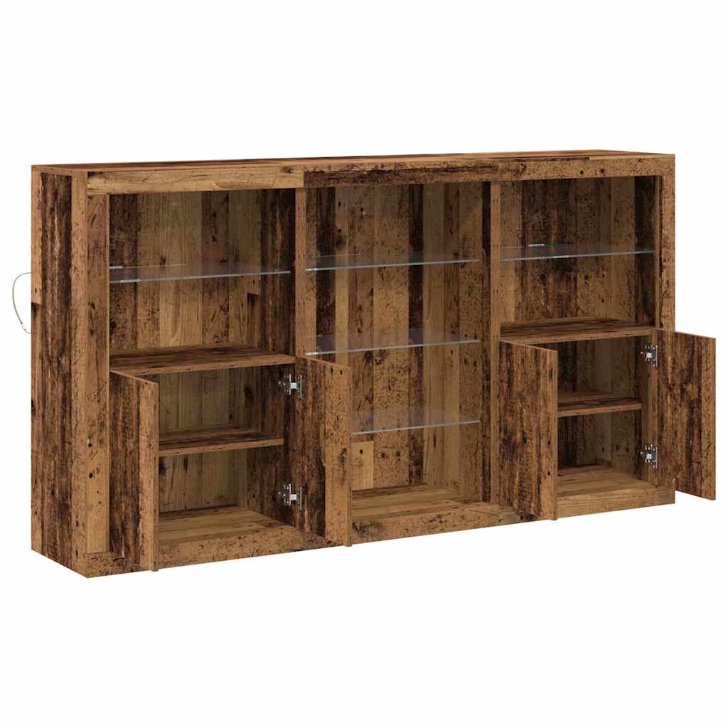 Sideboard with LED Lights Old Trees Design 181.5x37x100 cm Engineered Wood