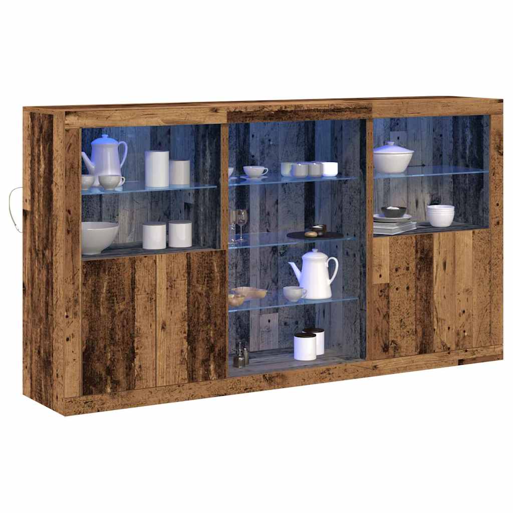 Sideboard with LED Lights Old Trees Design 181.5x37x100 cm Engineered Wood
