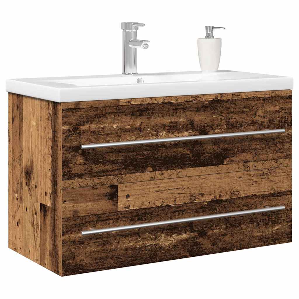 Washbasin cabinet 2 pcs Antique wood 80 x 38.5 x 48 cm