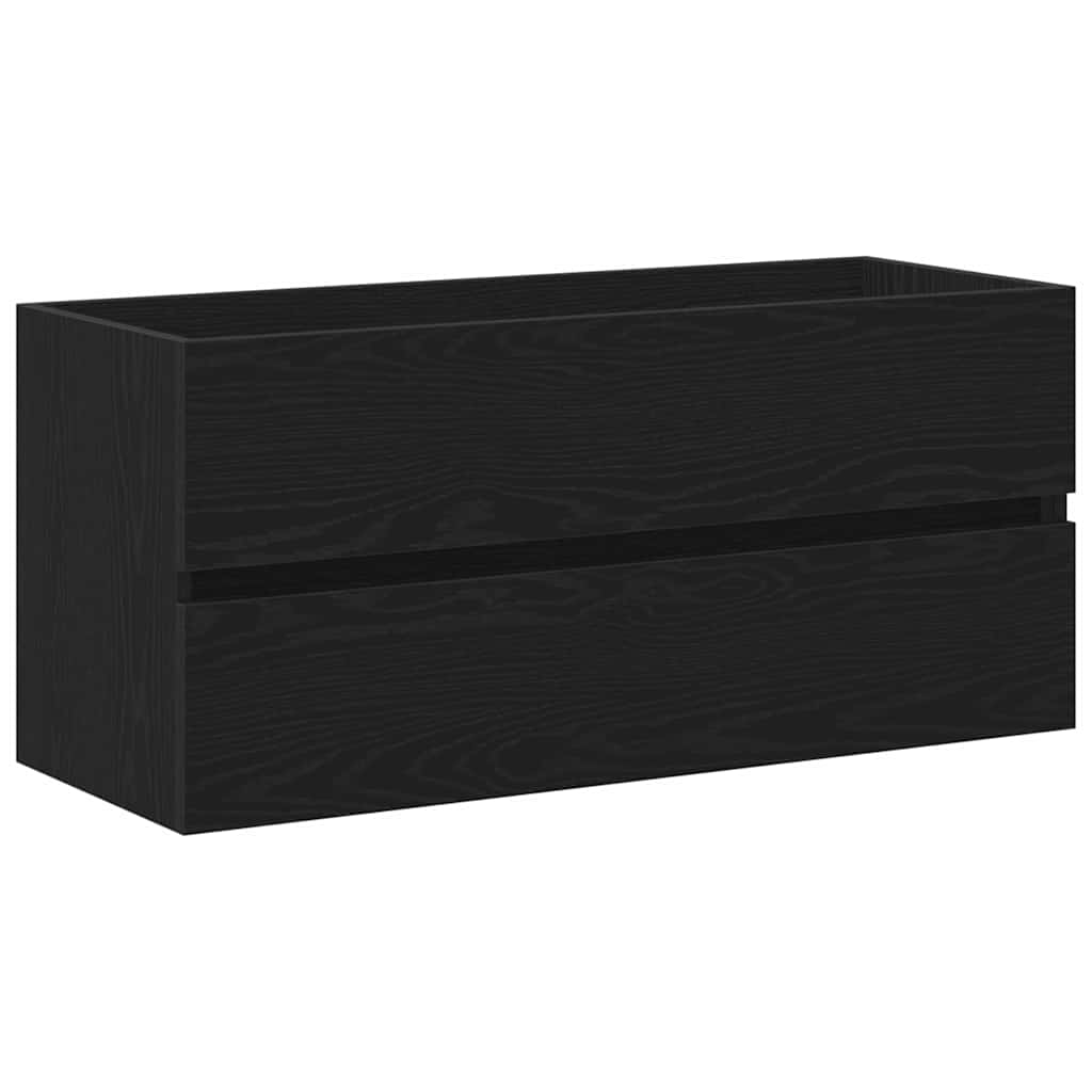 Sink cabinet with storage black oak 100 x 39 x 62 cm