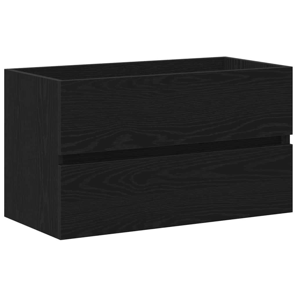 Sink cabinet with storage black oak 80 x 39 x 62 cm