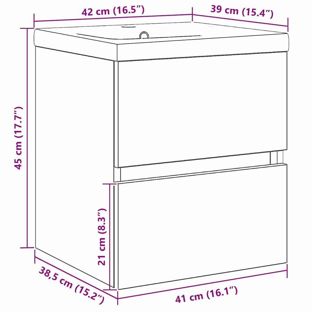 Vannas istabas izlietnes skapis Melnais ozols 80 x 39 x 62 cm