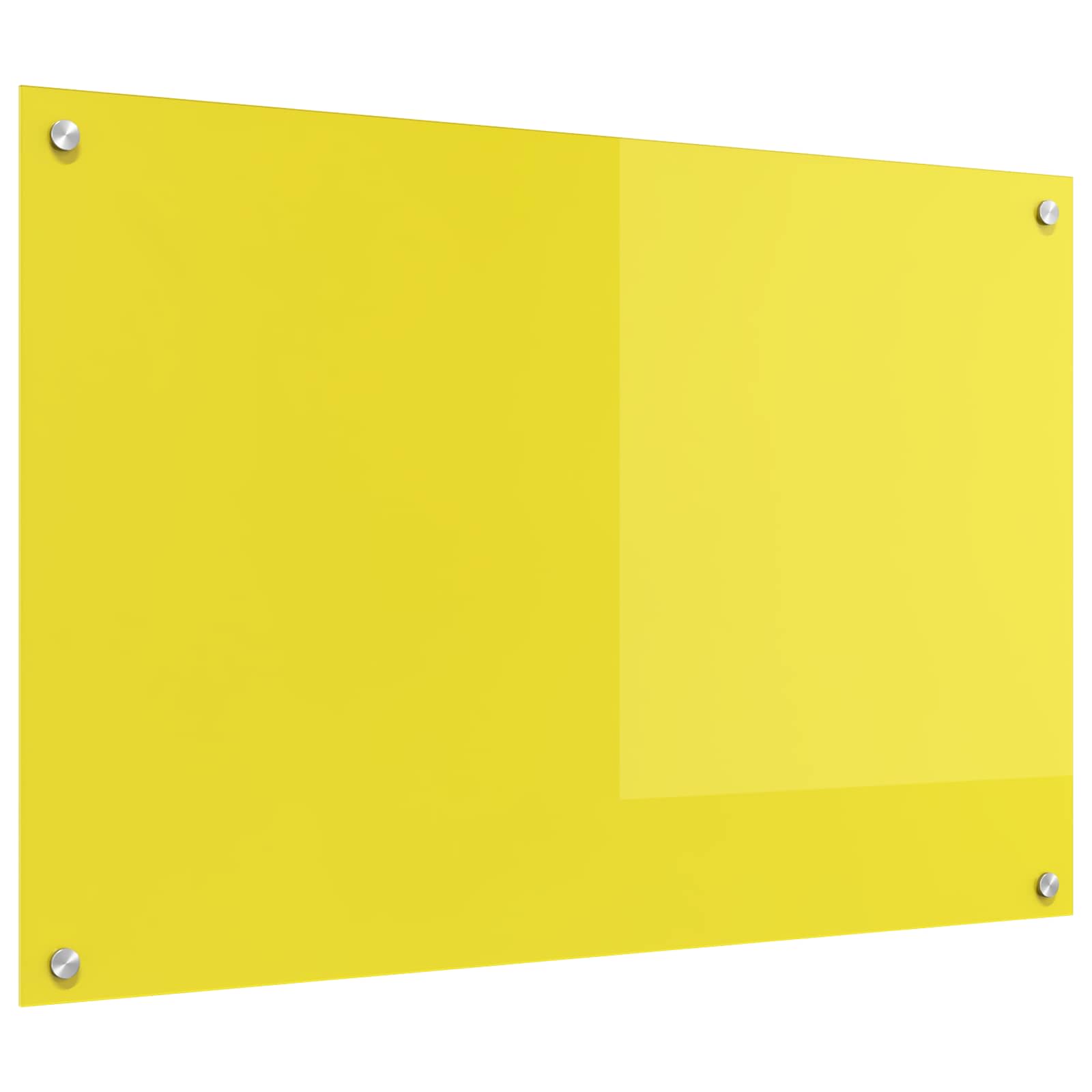 Virtuvės atbraila Geltona 90 x 60 cm grūdintas stiklas