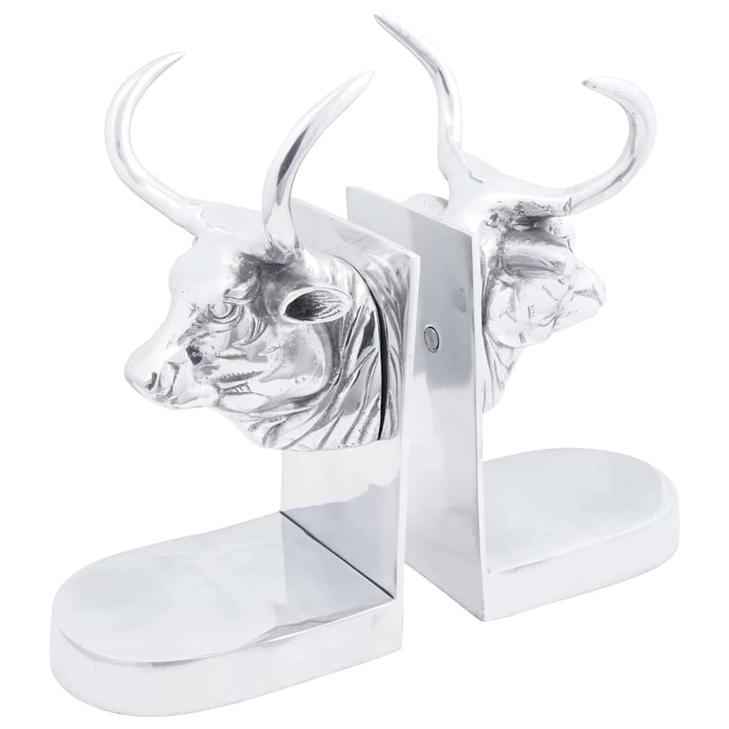 Grāmatu balsti 2 gab. Sudraba 17x15x27 cm Alumīnijs Bull