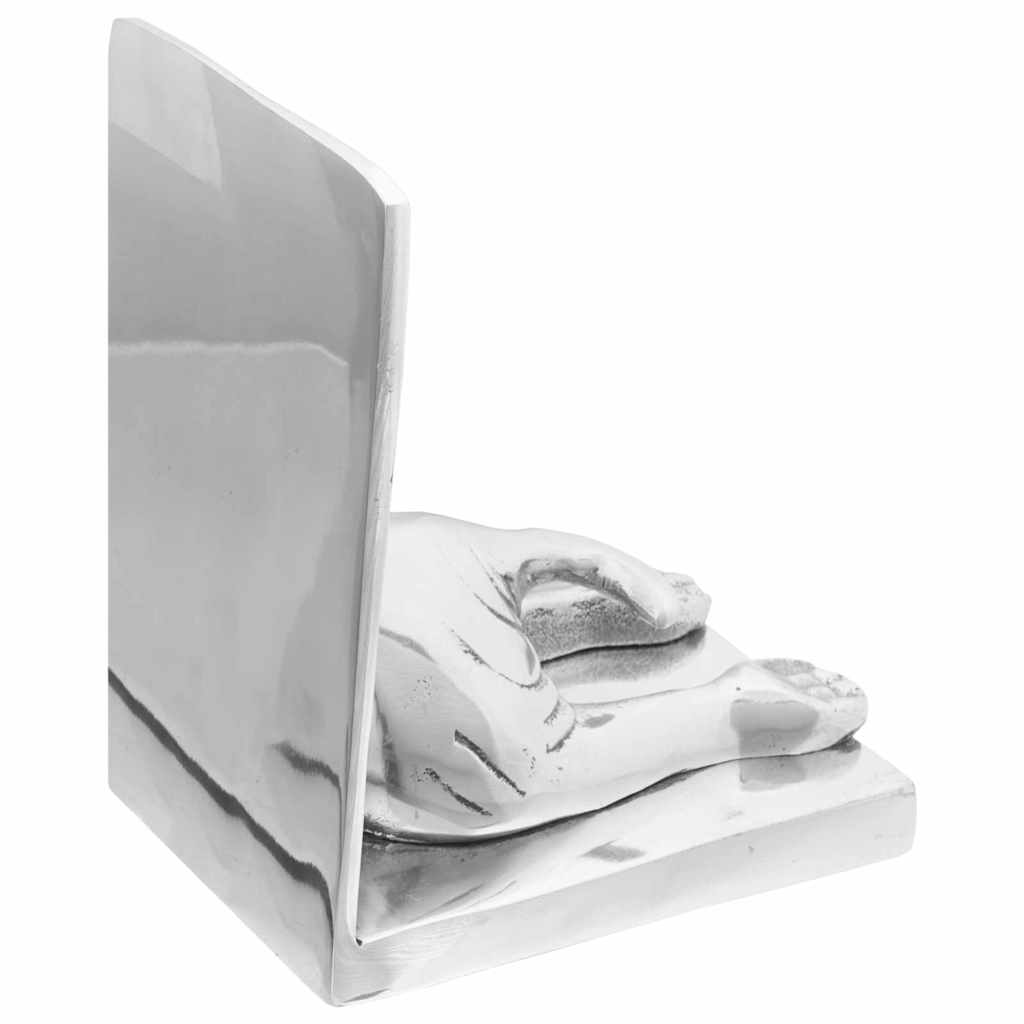 Knygų atramos 2 vnt Sidabrinė 12x15x18 cm Aliuminis Šuo