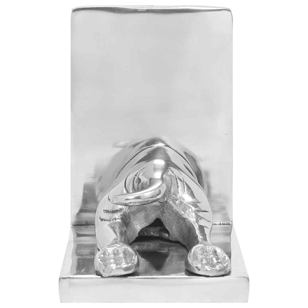 Knygų atramos 2 vnt Sidabrinė 12x15x18 cm Aliuminis Šuo