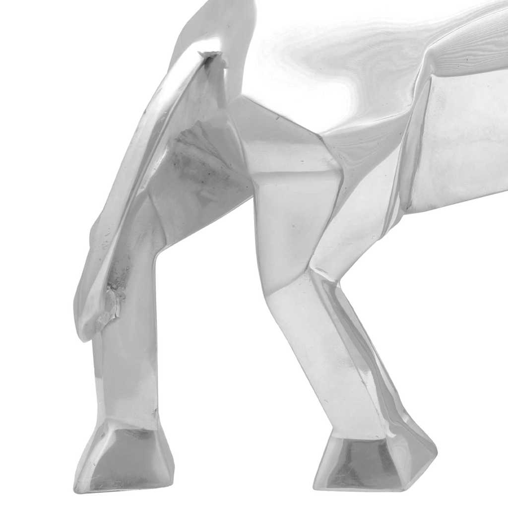 Bull Skulptūra Sidabrinė 74x23x39 cm Aliuminis