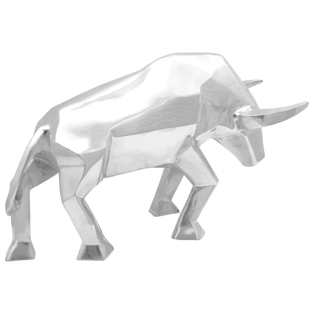 Bull Skulptūra Sidabrinė 74x23x39 cm Aliuminis