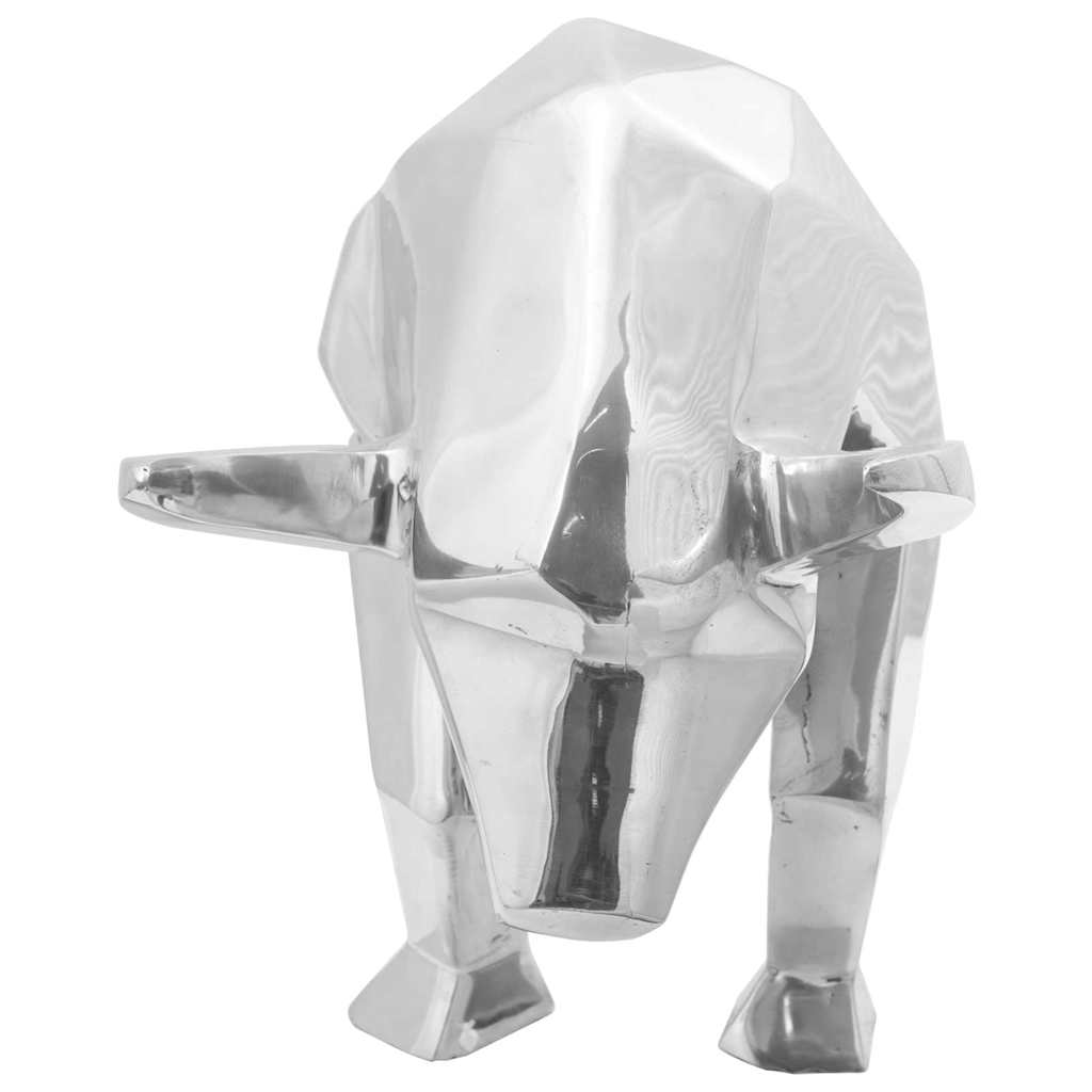 Bull Skulptūra Sidabrinė 74x23x39 cm Aliuminis