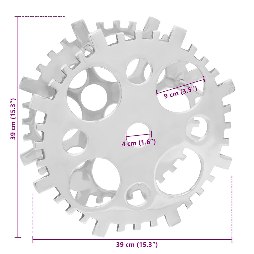Sidabrinis Vyno Laikiklis 15.4x5.5x15.4 colių Aliuminis