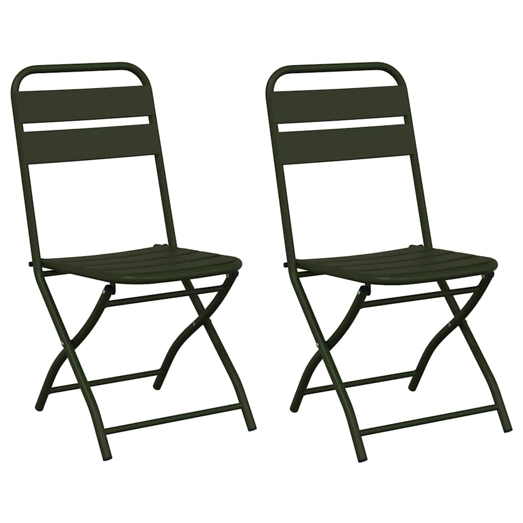 Sodo sulankstoma kėdė 2 pcs Žalia 55 x 56.5 x 91cm Plienas
