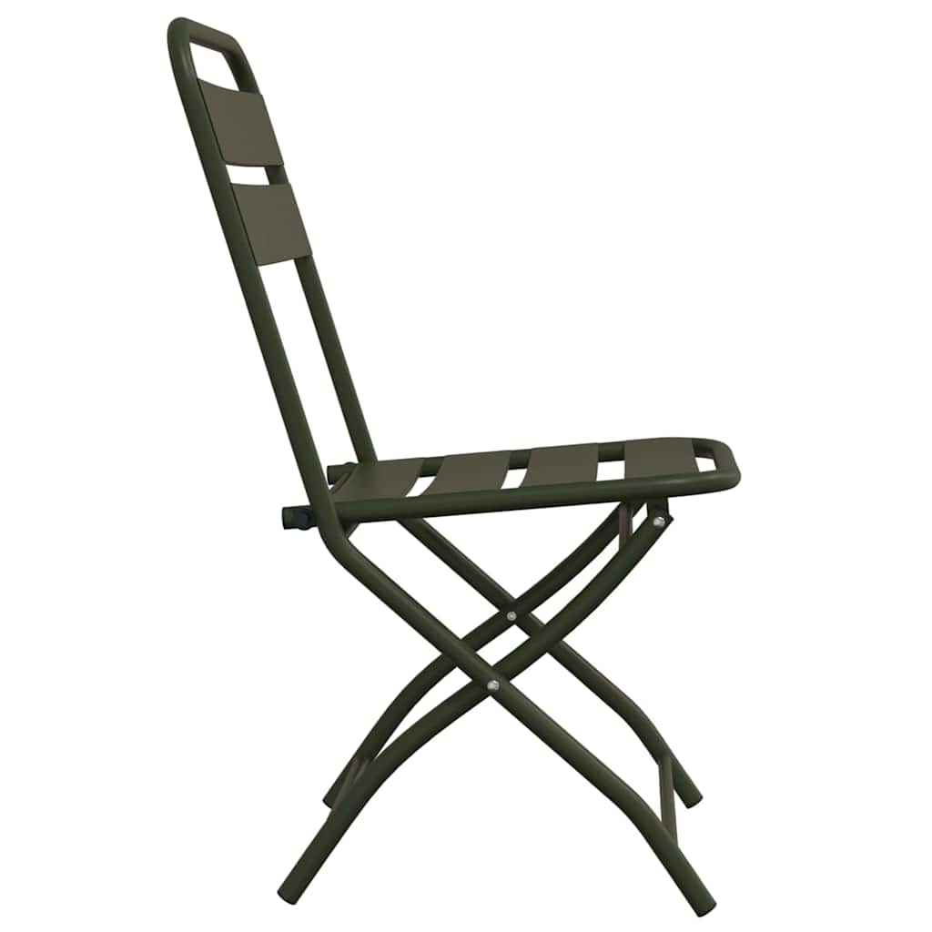 Sodo sulankstoma kėdė 2 pcs Žalia 55 x 56.5 x 91cm Plienas