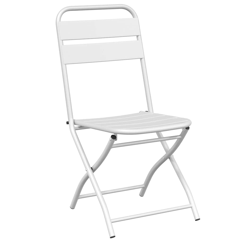 Sodo sulankstoma kėdė 2 pcs Balta 55 x 56.5 x 91cm Plienas