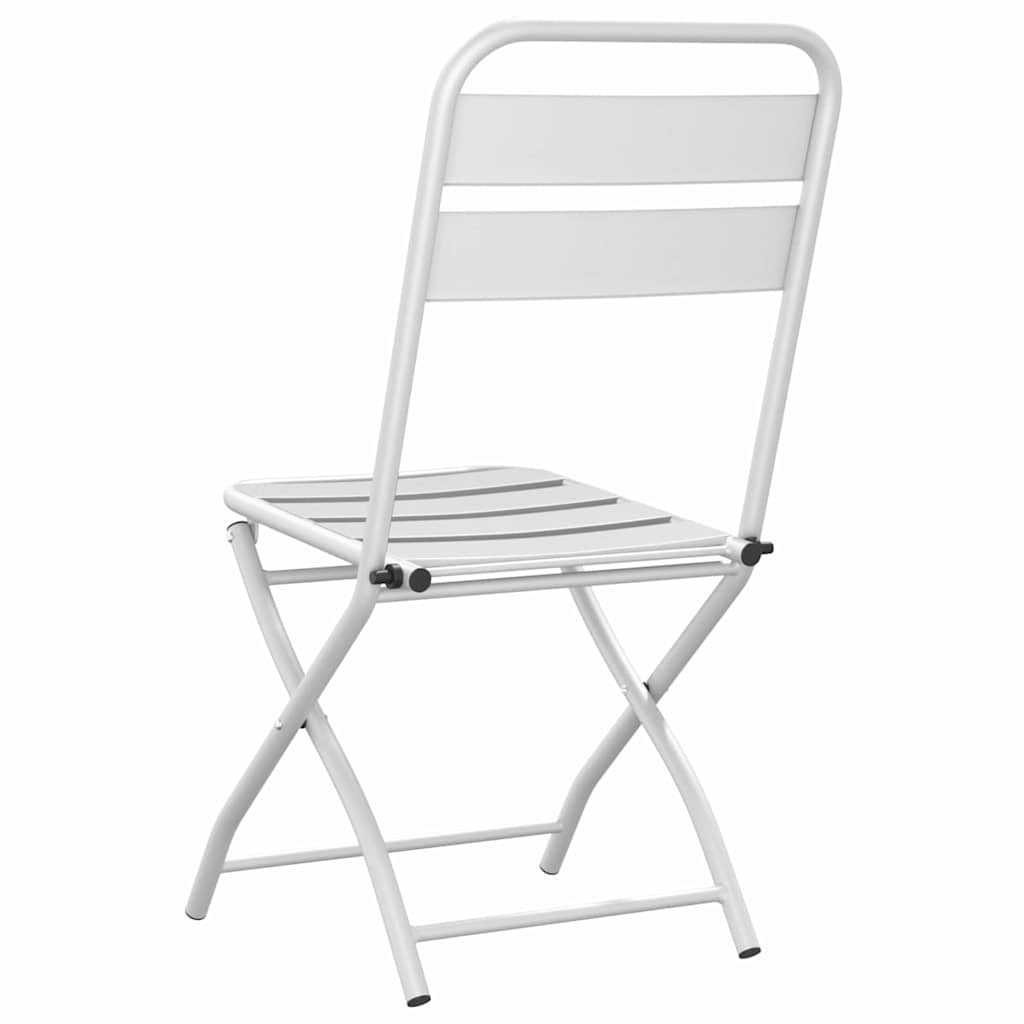 Sodo sulankstoma kėdė 2 pcs Balta 55 x 56.5 x 91cm Plienas