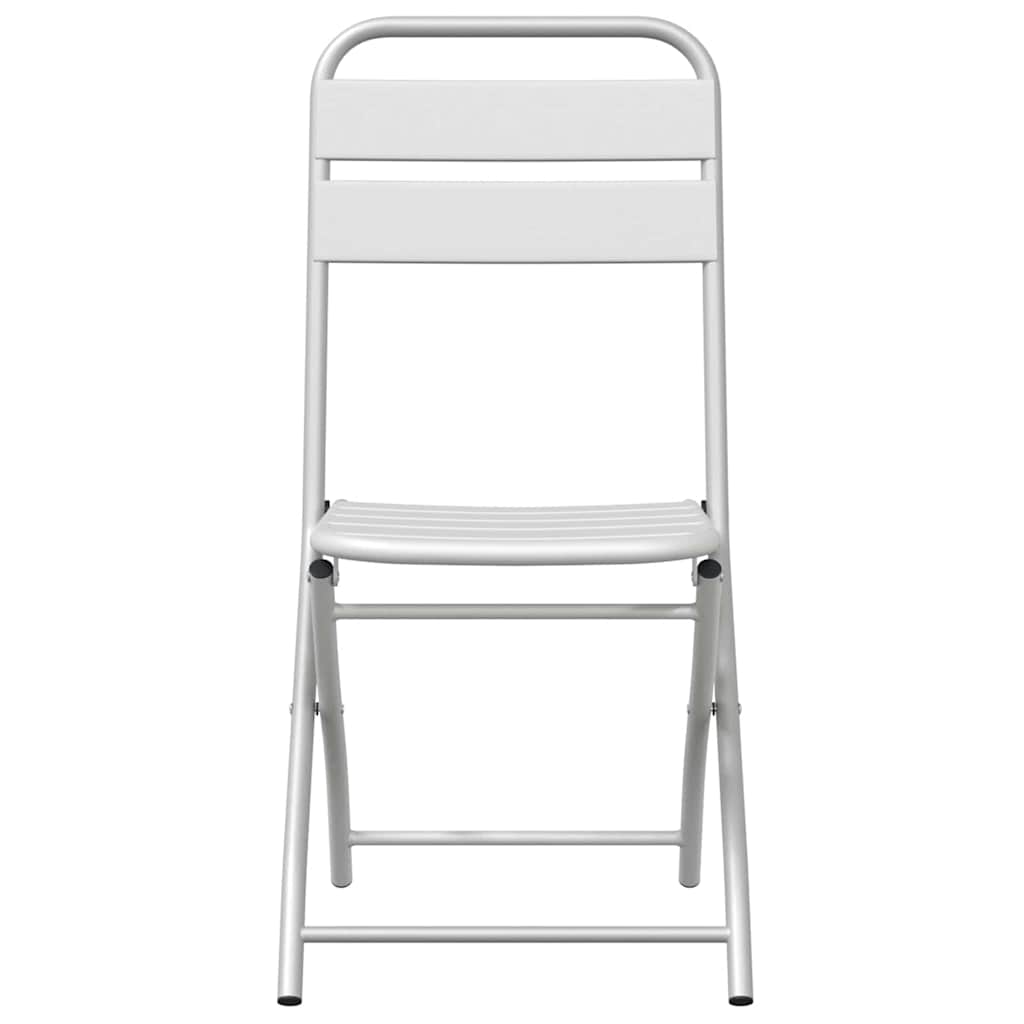 Sodo sulankstoma kėdė 2 pcs Balta 55 x 56.5 x 91cm Plienas