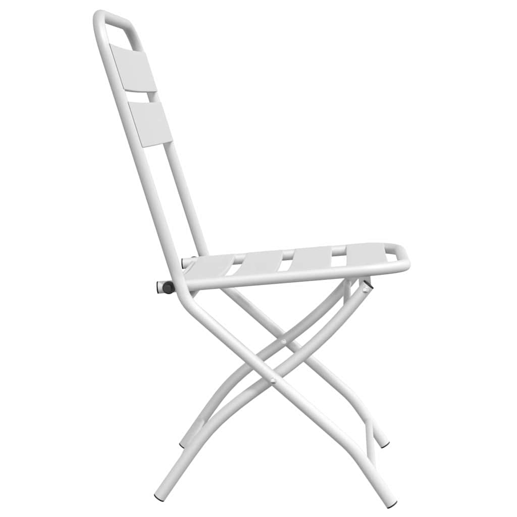 Sodo sulankstoma kėdė 2 pcs Balta 55 x 56.5 x 91cm Plienas