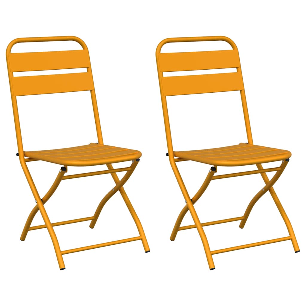 Sodo sulankstoma kėdė 2 pcs Garstyčių 55 x 56.5 x 91cm Plienas