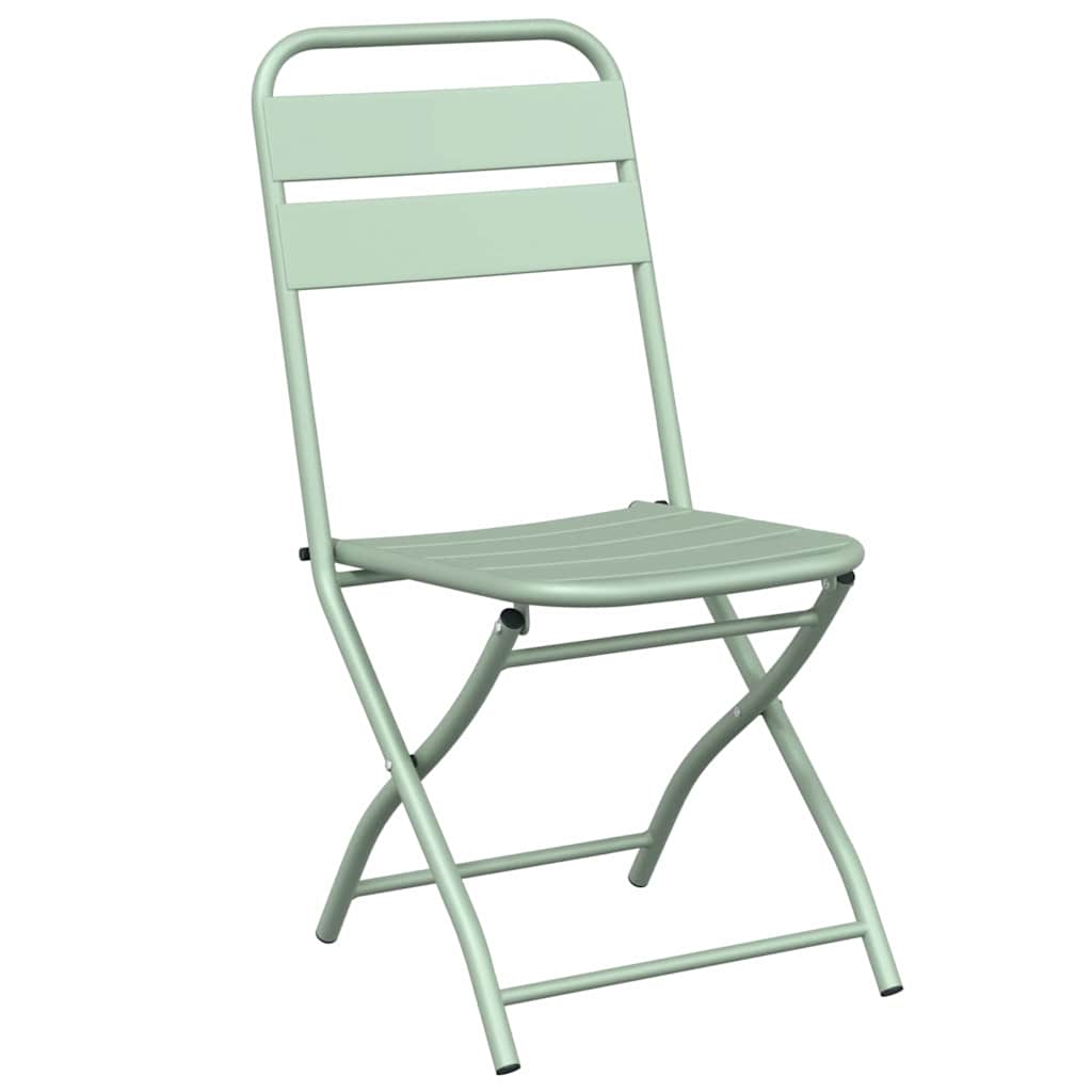 Sodo sulankstoma kėdė 2 pcs Žalia 55 x 56.5 x 91cm Plienas
