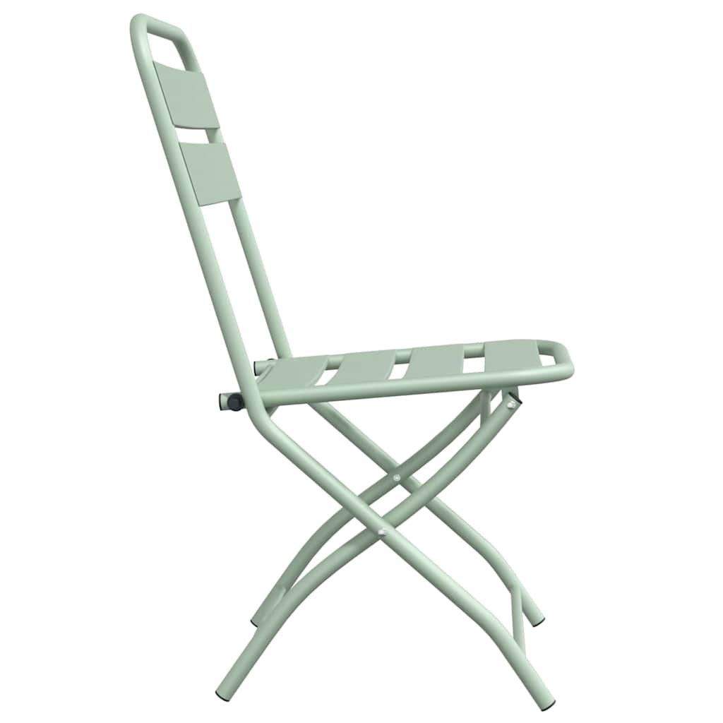 Sodo sulankstoma kėdė 2 pcs Žalia 55 x 56.5 x 91cm Plienas