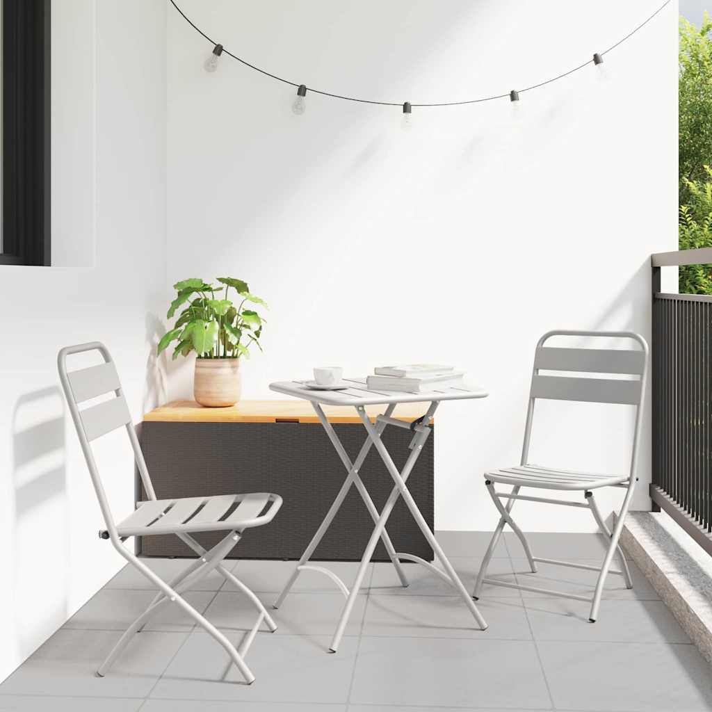 Sodo sulankstoma kėdė 2 pcs Smėlio 55 x 56.5 x 91cm Plienas