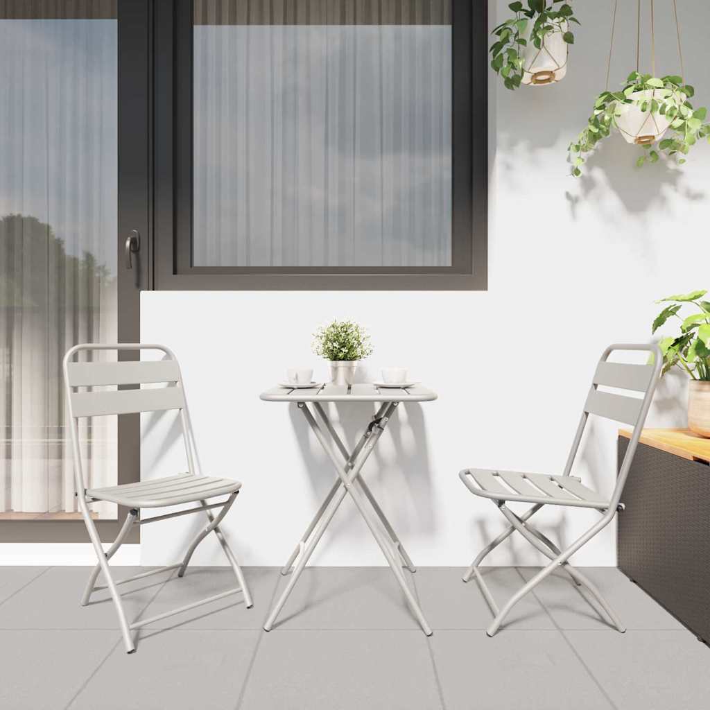 Sodo sulankstoma kėdė 2 pcs Smėlio 55 x 56.5 x 91cm Plienas