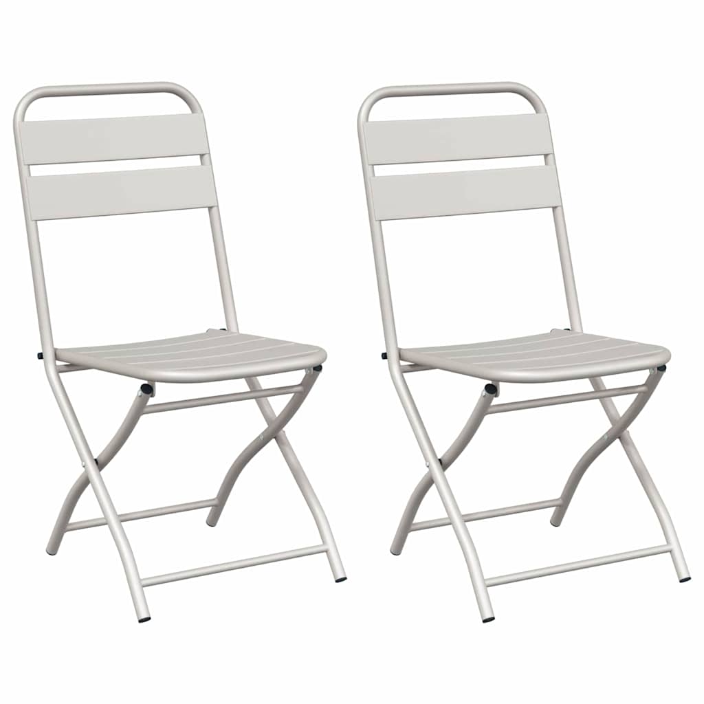 Sodo sulankstoma kėdė 2 pcs Smėlio 55 x 56.5 x 91cm Plienas