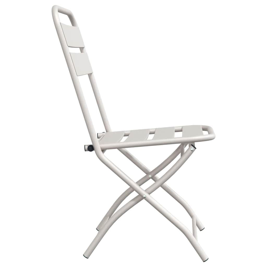 Sodo sulankstoma kėdė 2 pcs Smėlio 55 x 56.5 x 91cm Plienas