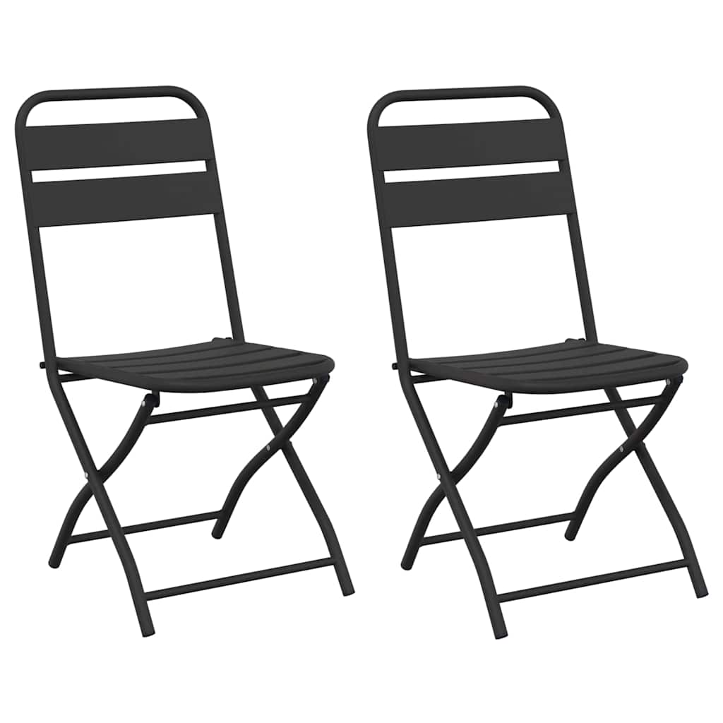 Sodo sulankstoma kėdė 2 pcs Antracitas 55 x 56.5 x 91cm Plienas