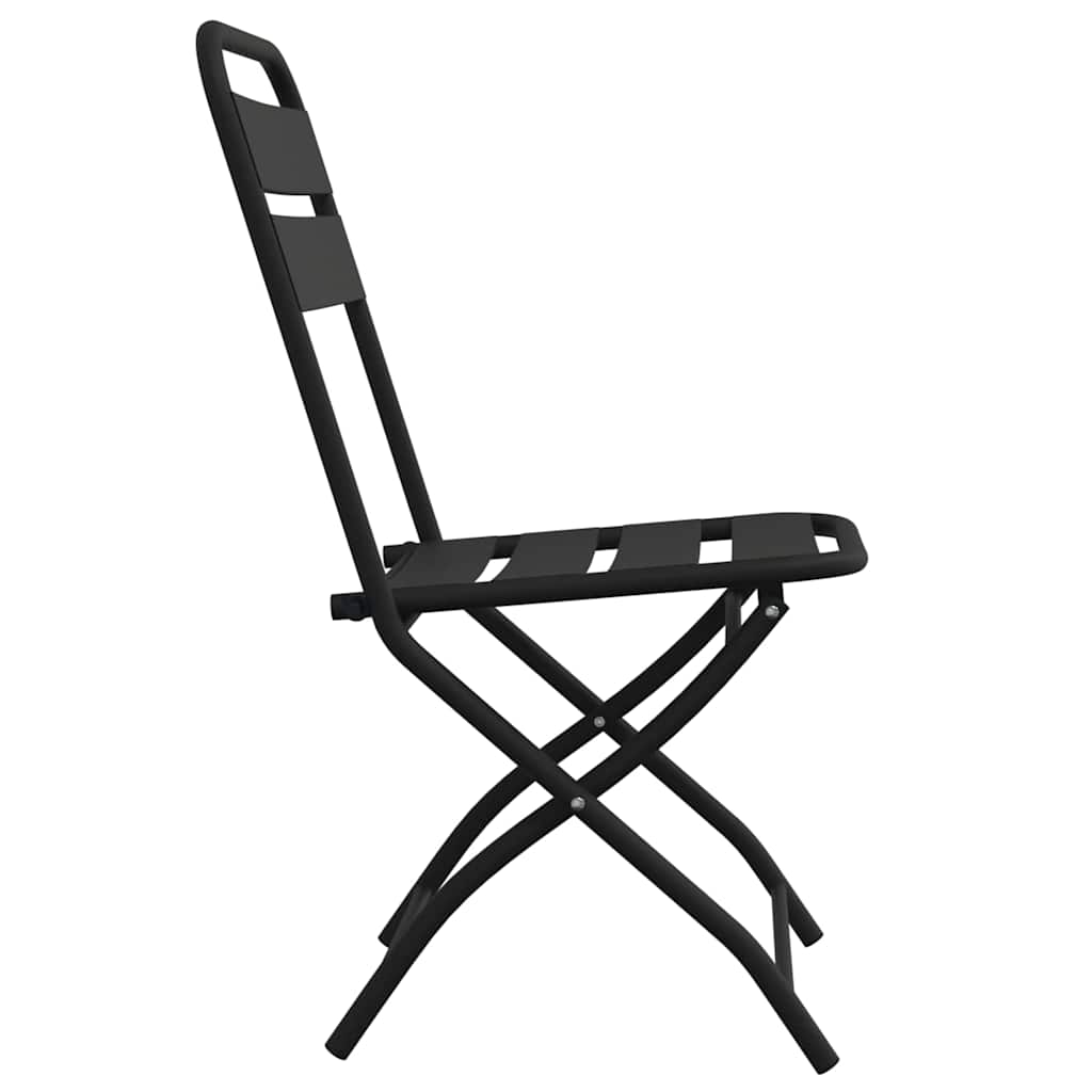 Sodo sulankstoma kėdė 2 pcs Antracitas 55 x 56.5 x 91cm Plienas