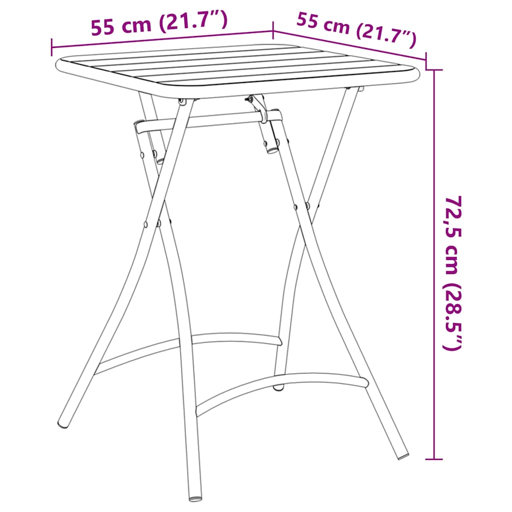 Sodo stalas Smėlio 55 x 55 x 73 cm Miltelinis plienas