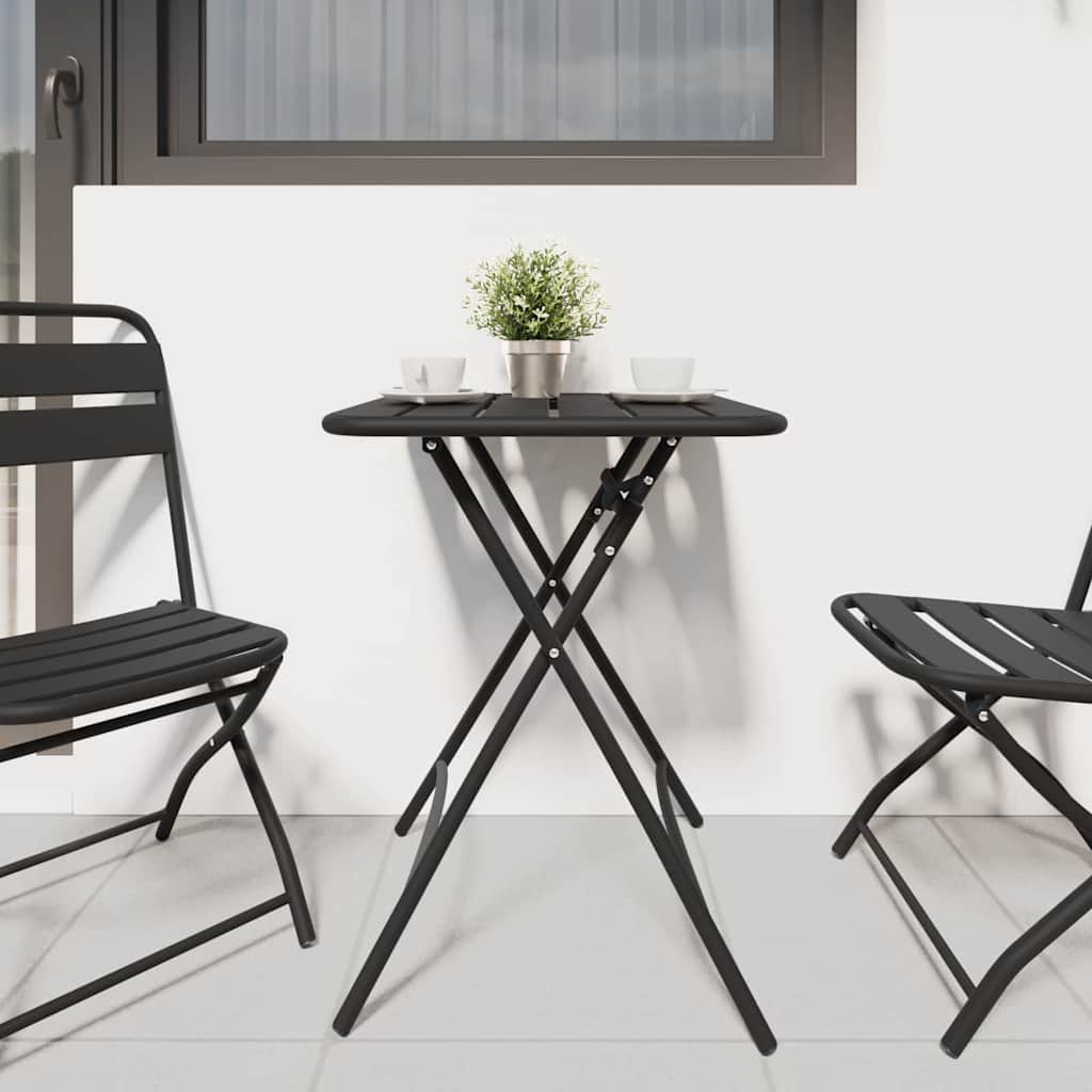 Sodo stalas Antracitas 55 x 55 x 73 cm Miltelinis plienas