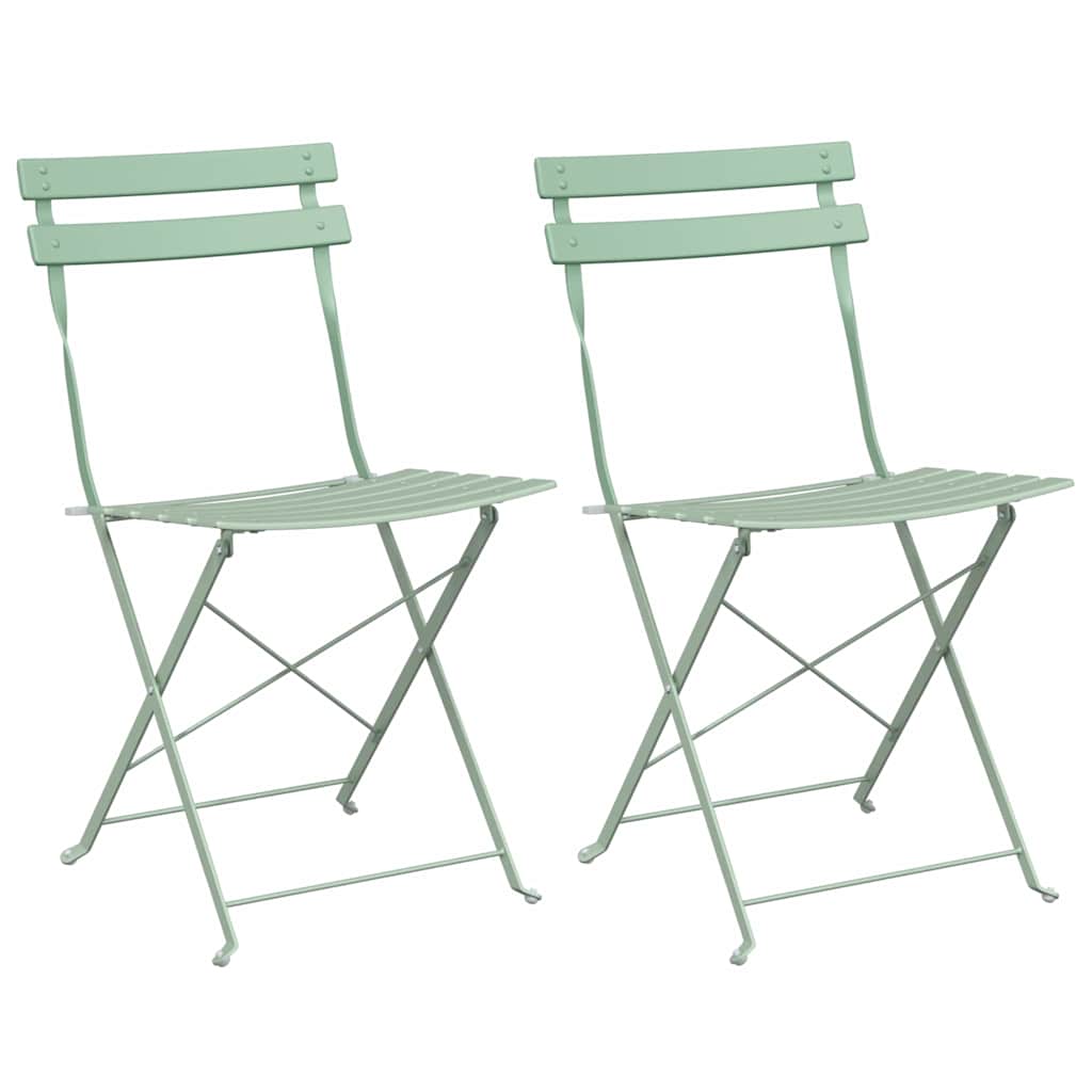 Sodo sulankstoma kėdė 2 pcs Šviesiai mėtas 42 x 46 x 82cm