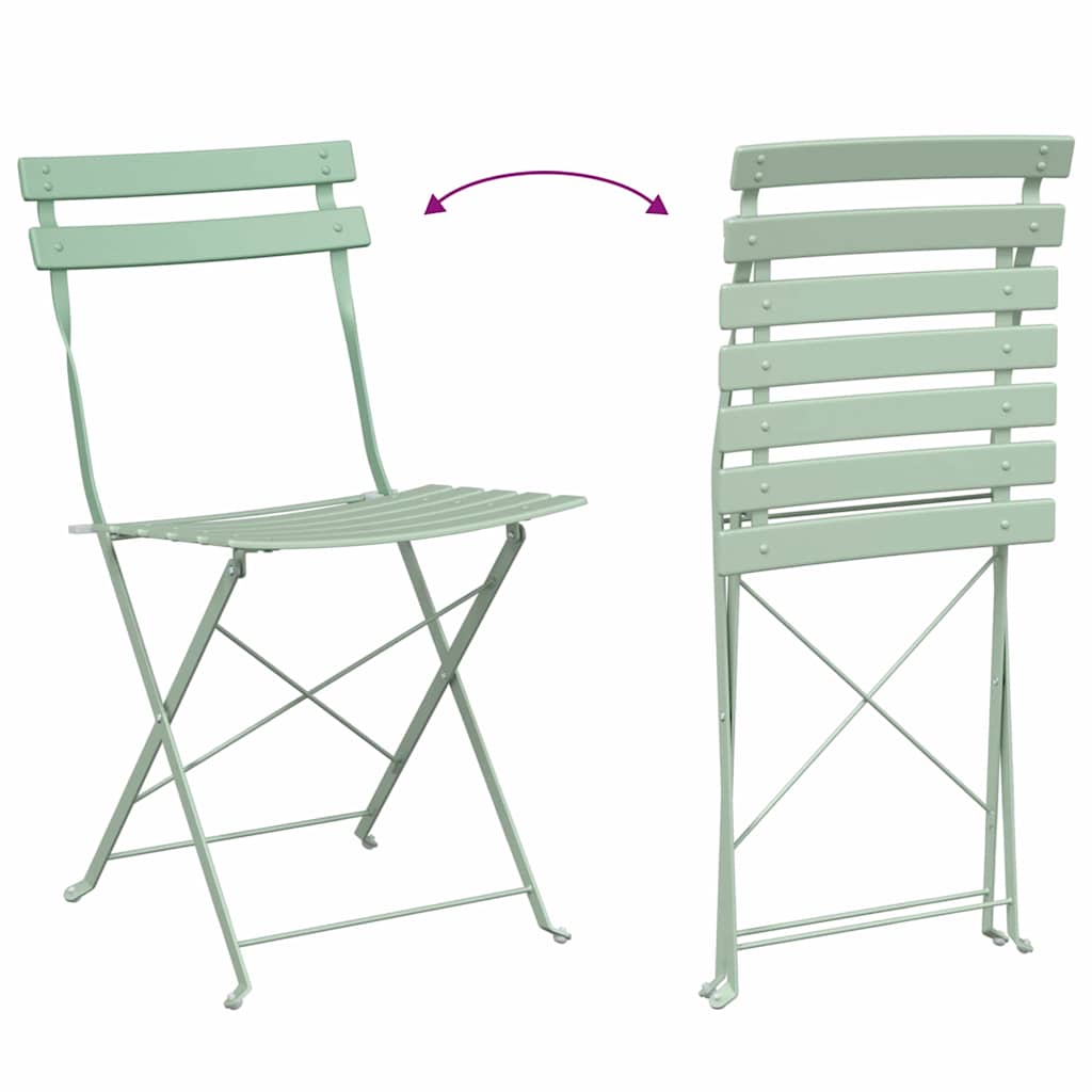 Sodo sulankstoma kėdė 2 pcs Šviesiai mėtas 42 x 46 x 82cm